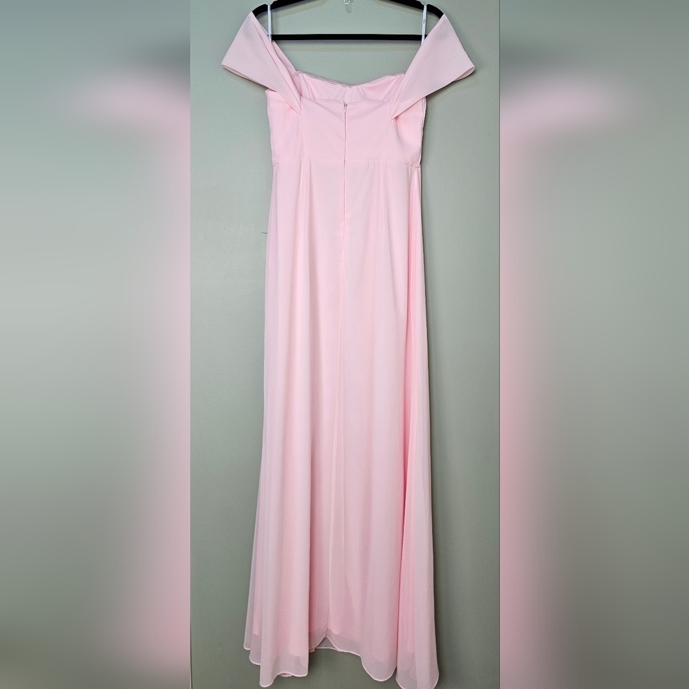 Lulus Magical Magnetism Light Pink Off-the-Shoulder Maxi Dress, Size Small - Picture 8 of 9